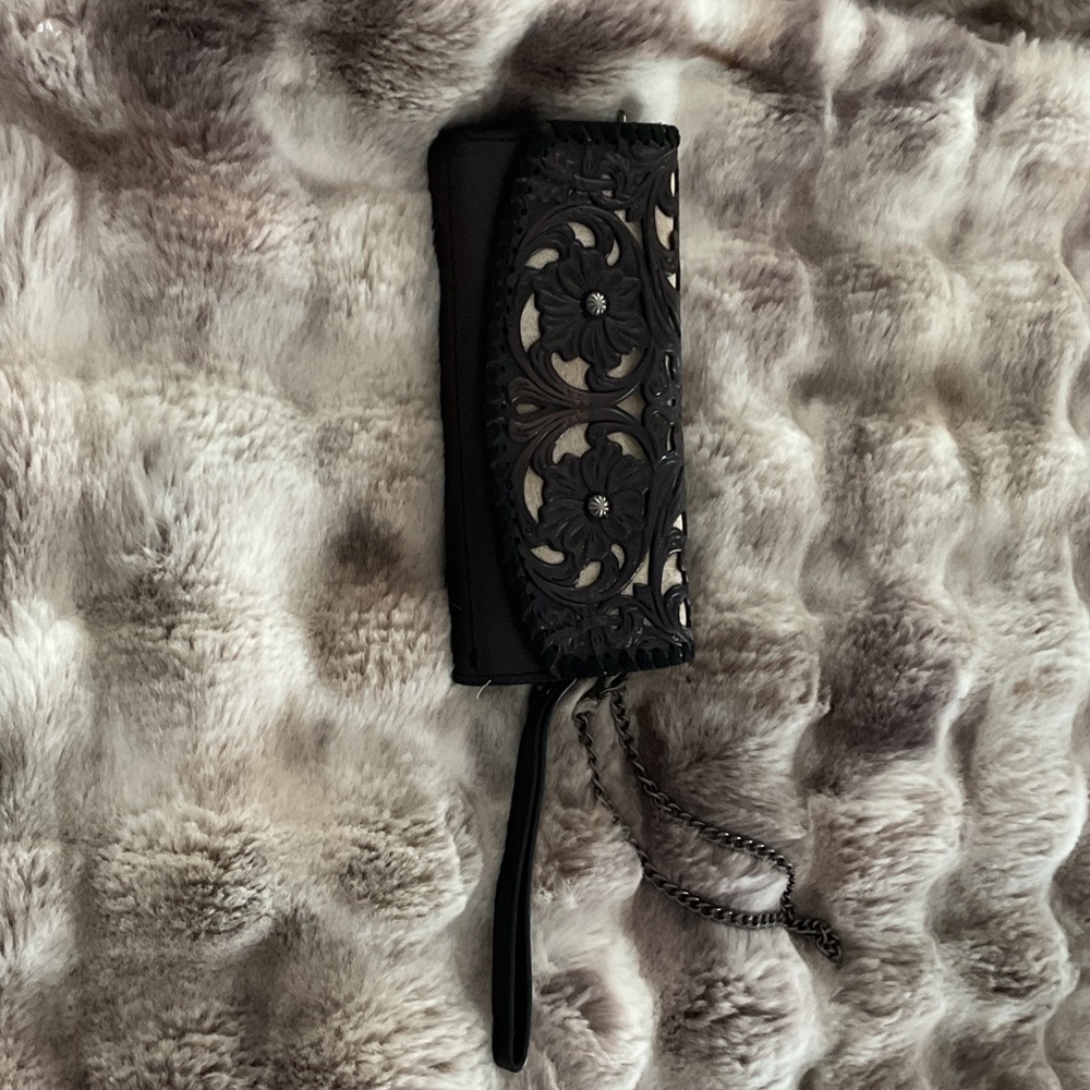 Montana West Black and Cream Key & Card Holder